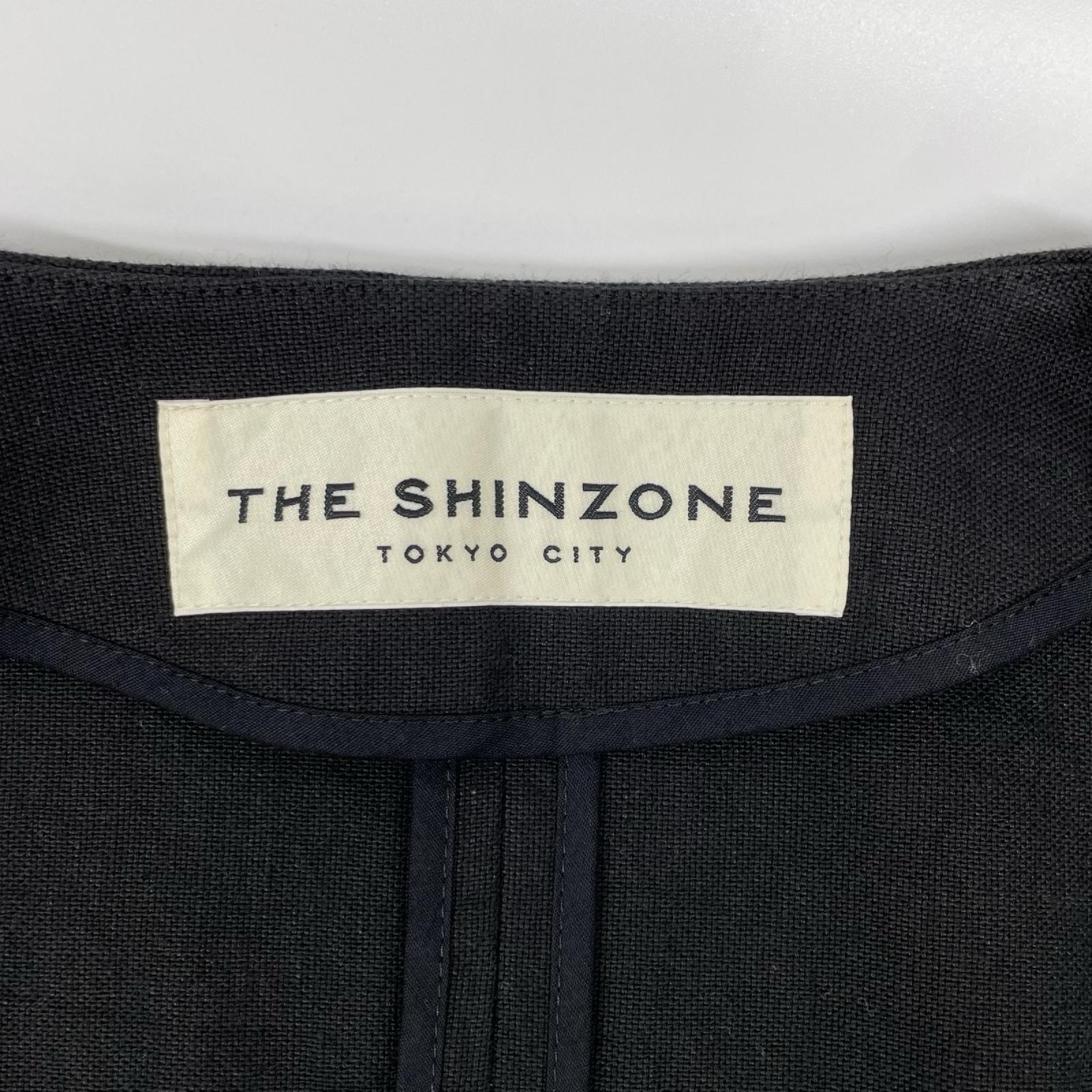 THE SHINZONE ザ シンゾーン ブラック コットン リネン ショート ジャケット ジャケット