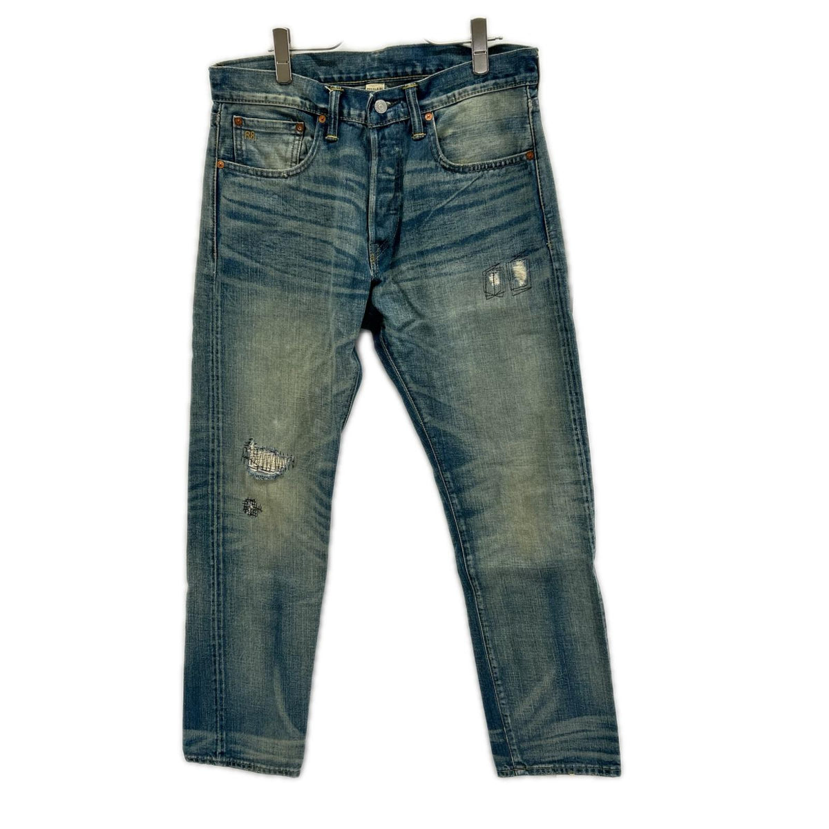 RRL ダブルアールエル スリムフィット リペア加工 セルビッジ デニムパンツ ボトムス