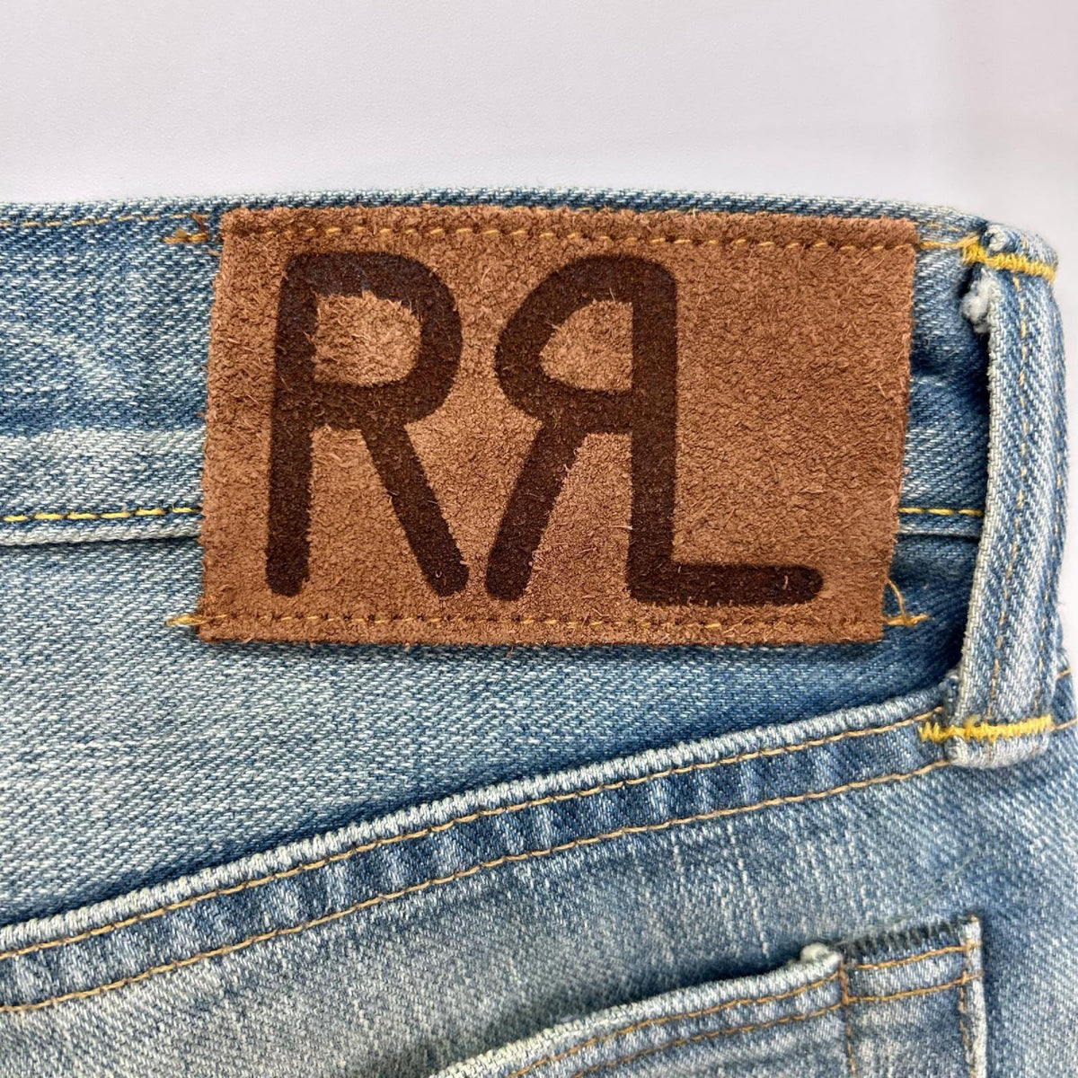 RRL ダブルアールエル スリムフィット リペア加工 セルビッジ デニムパンツ ボトムス