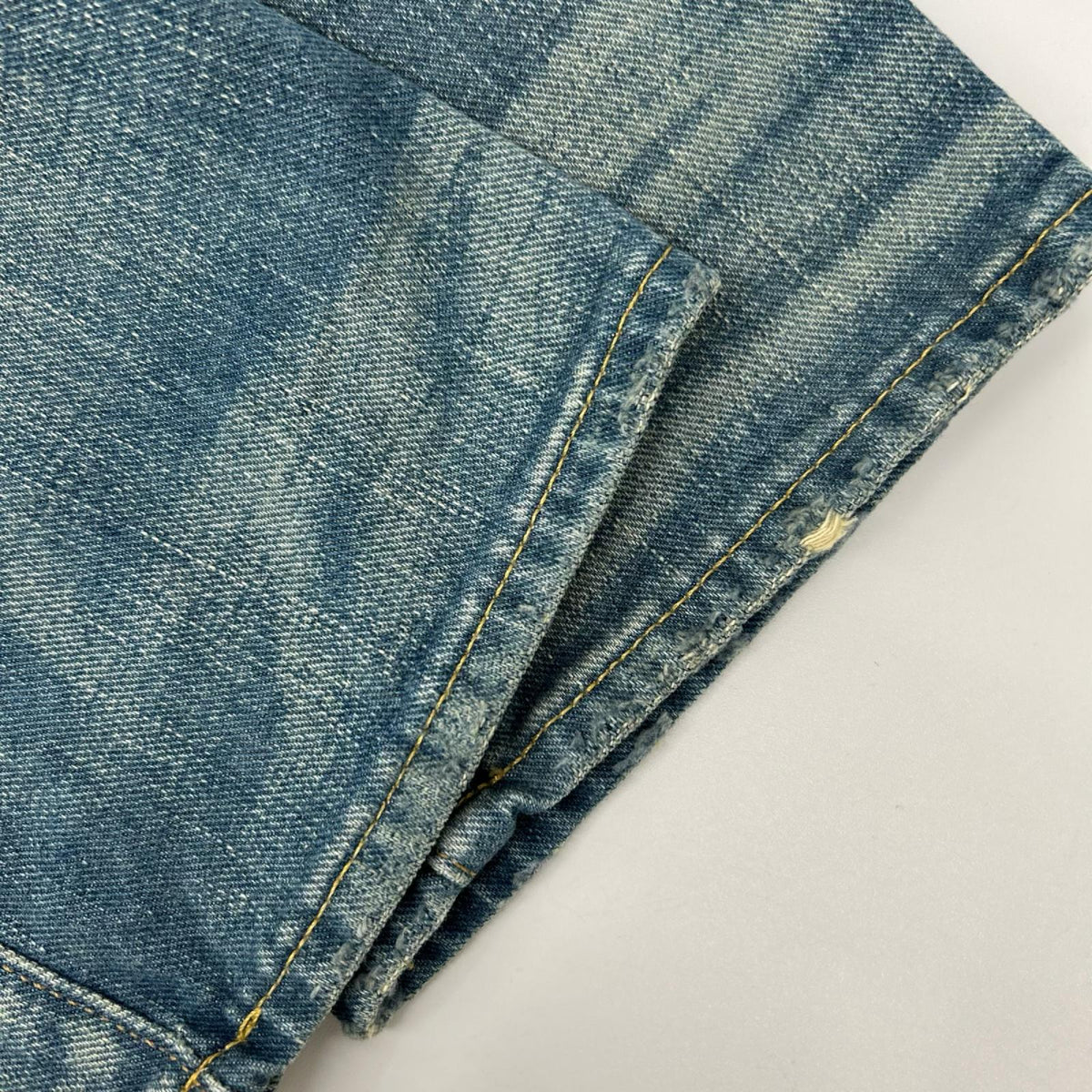 RRL ダブルアールエル スリムフィット リペア加工 セルビッジ デニムパンツ ボトムス