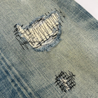RRL ダブルアールエル スリムフィット リペア加工 セルビッジ デニムパンツ ボトムス