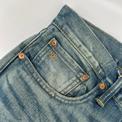 RRL ダブルアールエル スリムフィット リペア加工 セルビッジ デニムパンツ ボトムス