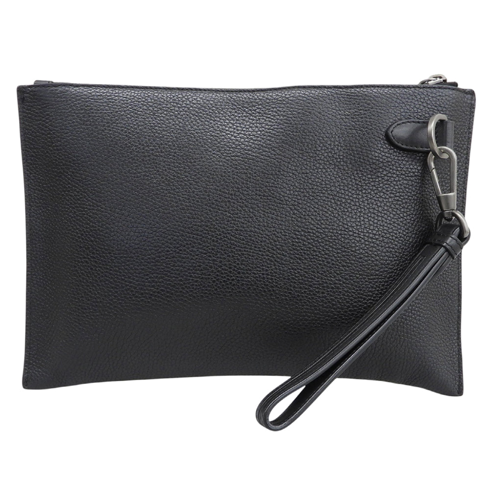 Ermenegildo Zegna エルメネジルドゼニア 美品 レザー クラッチバッグ セカンドバッグ メンズ ブラック セカンドバッグ クラッチバッグ