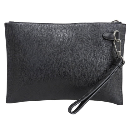 Ermenegildo Zegna エルメネジルドゼニア 美品 レザー クラッチバッグ セカンドバッグ メンズ ブラック セカンドバッグ クラッチバッグ