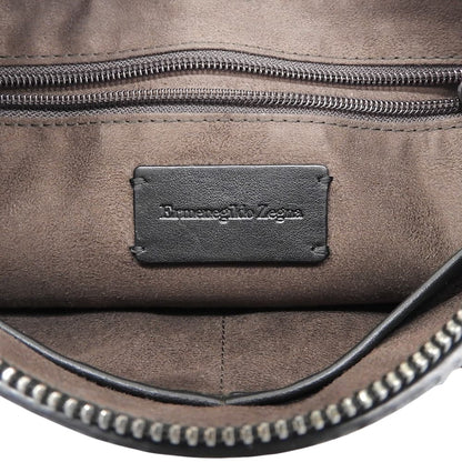 Ermenegildo Zegna エルメネジルドゼニア 美品 レザー クラッチバッグ セカンドバッグ メンズ ブラック セカンドバッグ クラッチバッグ