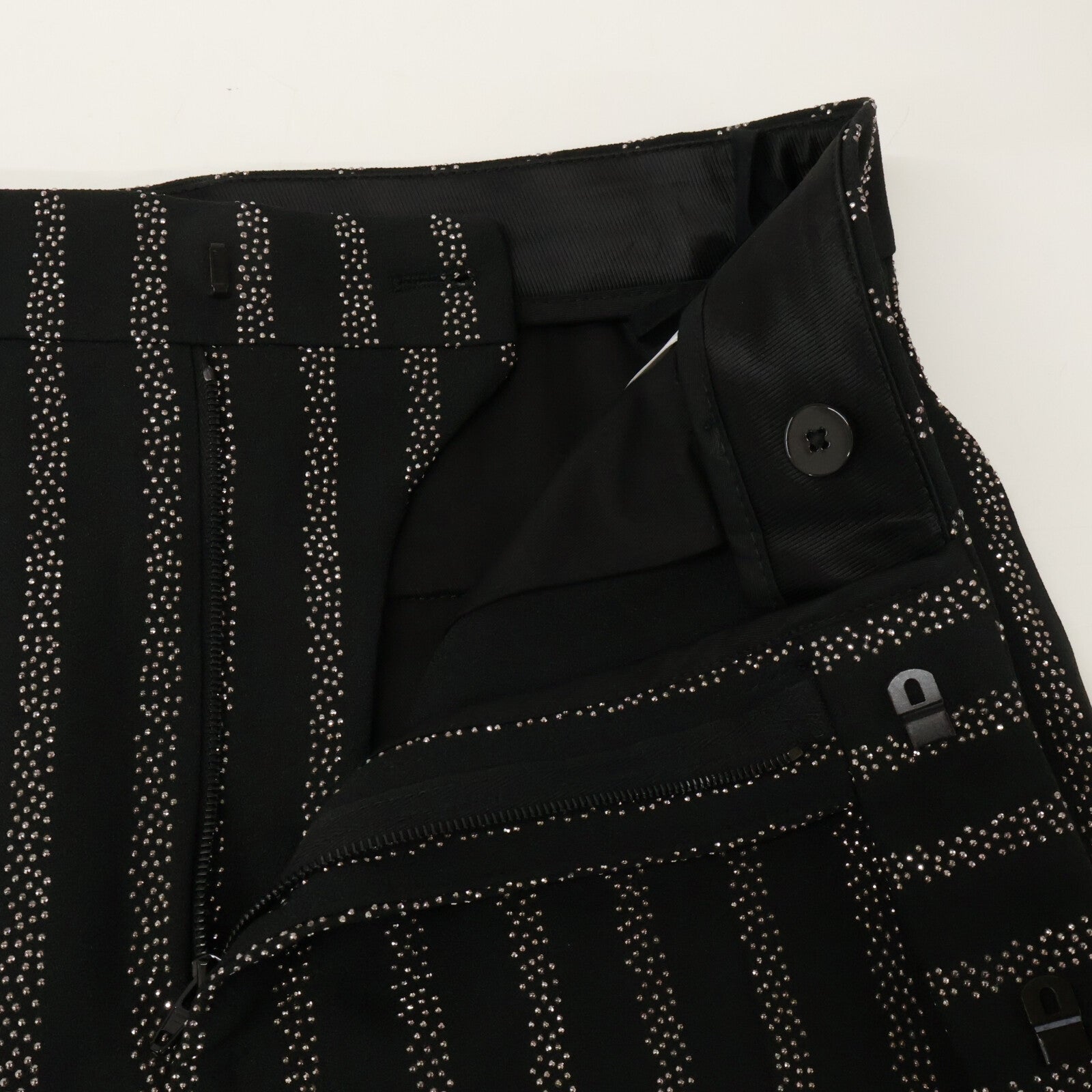 CELINE セリーヌ 【美品/国内正規】2P401930R Flared Cropped Pants in Viscose Sablé - Studded Stripes スタッズストライプ フレアパンツ ボトムス