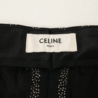 CELINE セリーヌ 【美品/国内正規】2P401930R Flared Cropped Pants in Viscose Sablé - Studded Stripes スタッズストライプ フレアパンツ ボトムス
