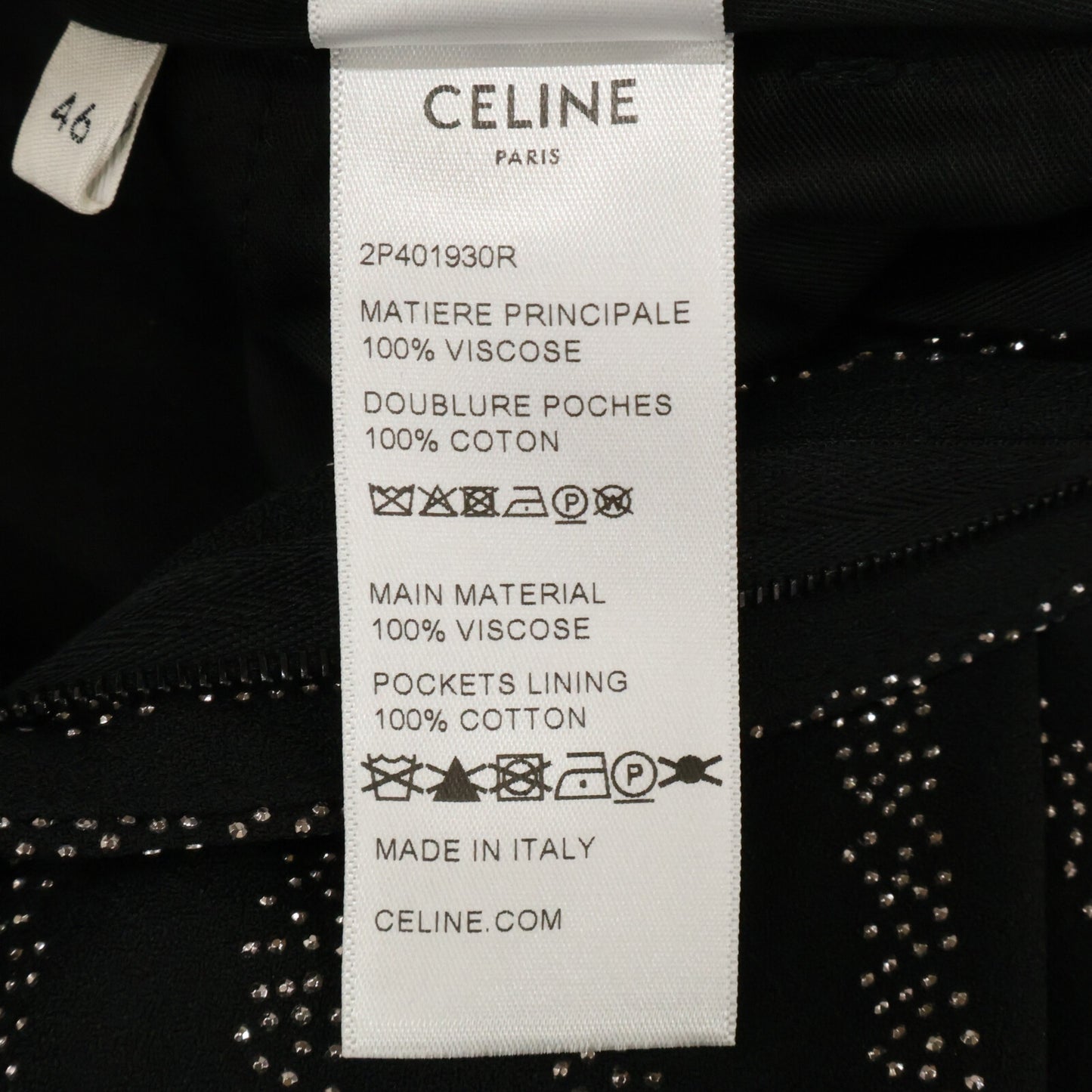 CELINE セリーヌ 【美品/国内正規】2P401930R Flared Cropped Pants in Viscose Sablé - Studded Stripes スタッズストライプ フレアパンツ ボトムス