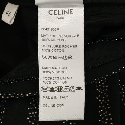 CELINE セリーヌ 【美品/国内正規】2P401930R Flared Cropped Pants in Viscose Sablé - Studded Stripes スタッズストライプ フレアパンツ ボトムス