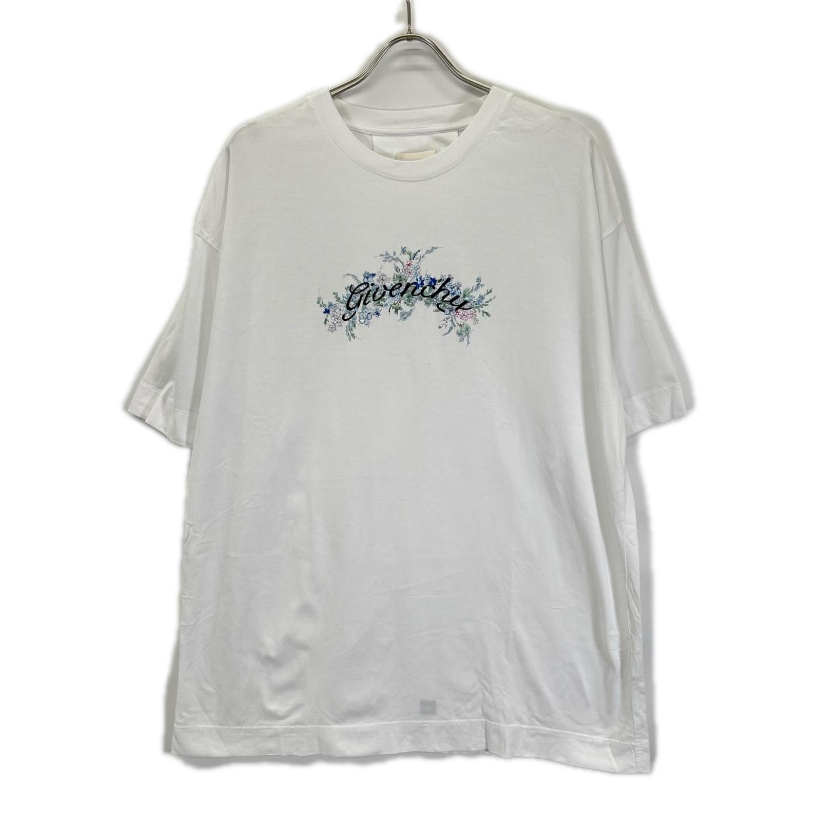 GIVENCHY ジバンシー ホワイト フローラル刺繍 半袖 Tシャツ トップス