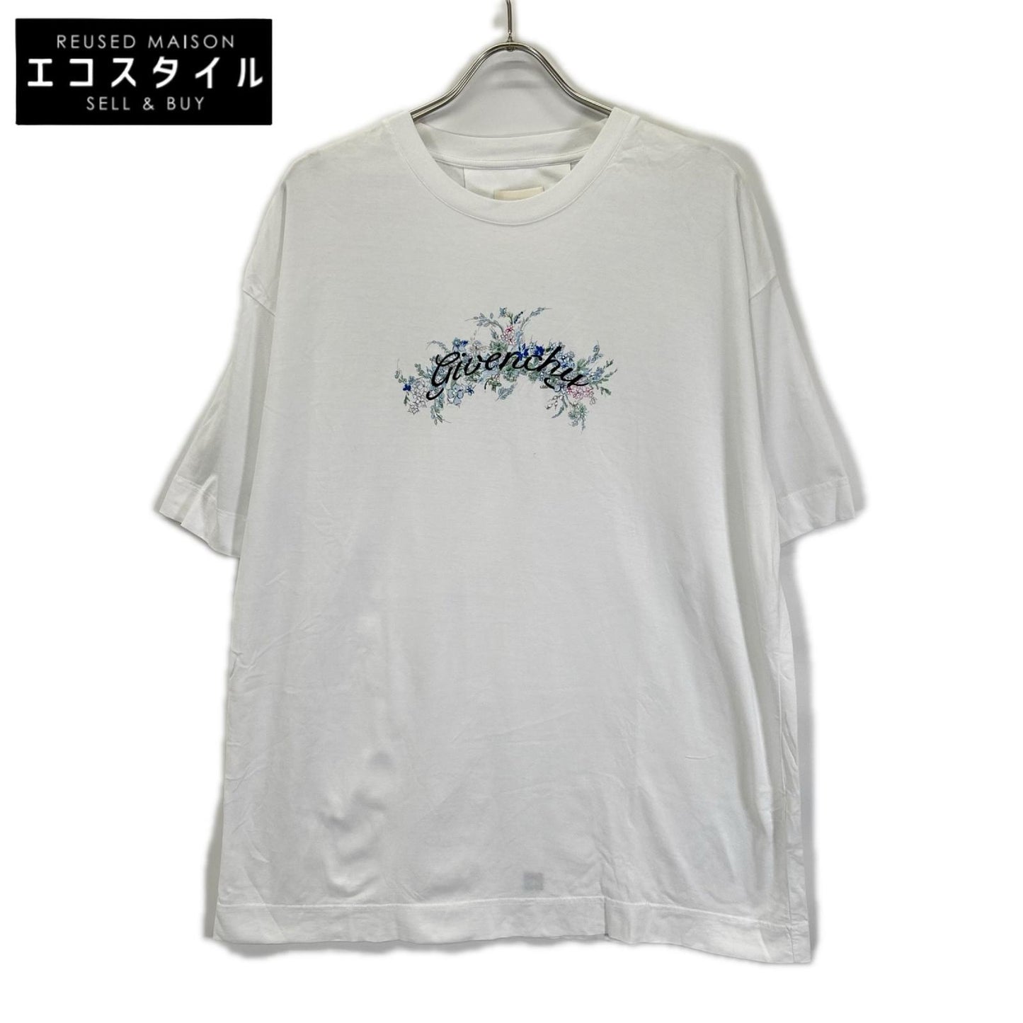 GIVENCHY ジバンシー ホワイト フローラル刺繍 半袖 Tシャツ トップス