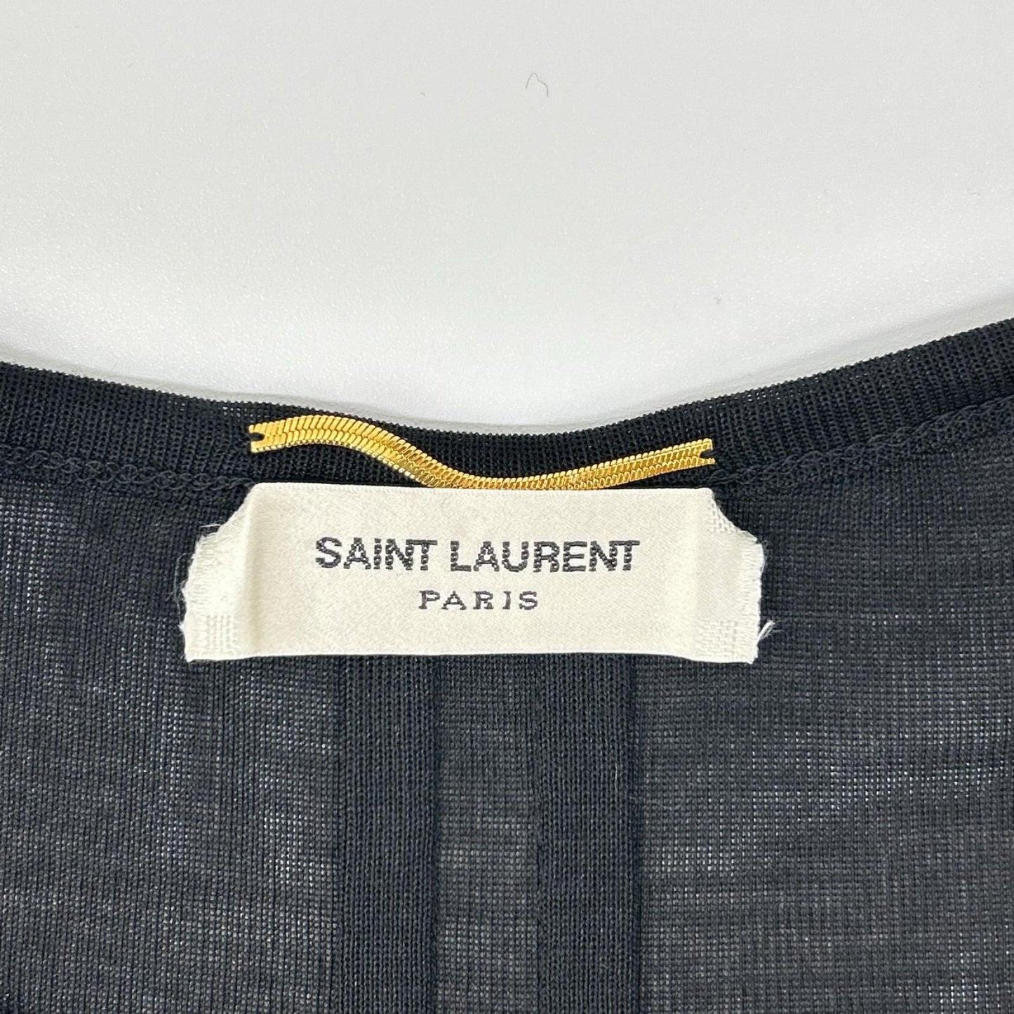 SAINT LAURENT PARIS サンローランパリ 395398 15年 ブラック シルク スター カットソー トップス