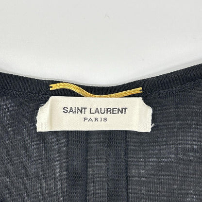 SAINT LAURENT PARIS サンローランパリ 395398 15年 ブラック シルク スター カットソー トップス