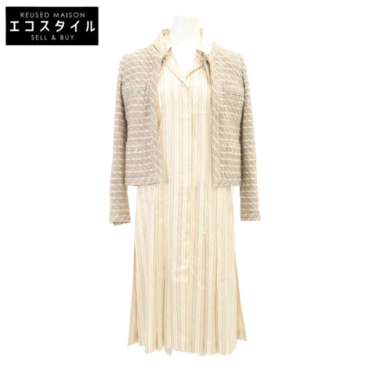 CHANEL シャネル 【美品】03P P20660W03114/P20656V12140 シャツドッキング ツイードジャケット/ワンピース セットアップ スーツ セットアップ