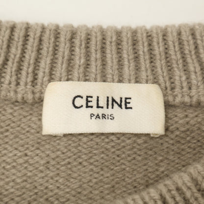 CELINE セリーヌ 【国内正規/23AW】23ZE6048T.03SD ウールｘカシミヤ トリオンフ刺繍 クルーネック ニットセーター トップス