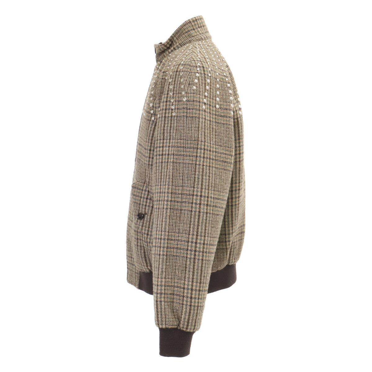 CELINE セリーヌ 【美品/国内正規】2V20L826R グレンチェック スタッズ テディジャケット ジャケット