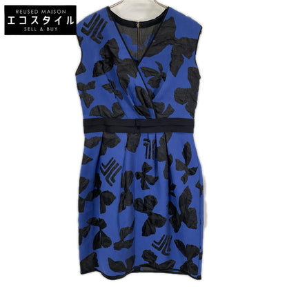 LANVIN COLLECTION ランバンコレクション 2925320 ブルー ジャカードミディ丈ワンピースノースリーブワンピース ワンピース