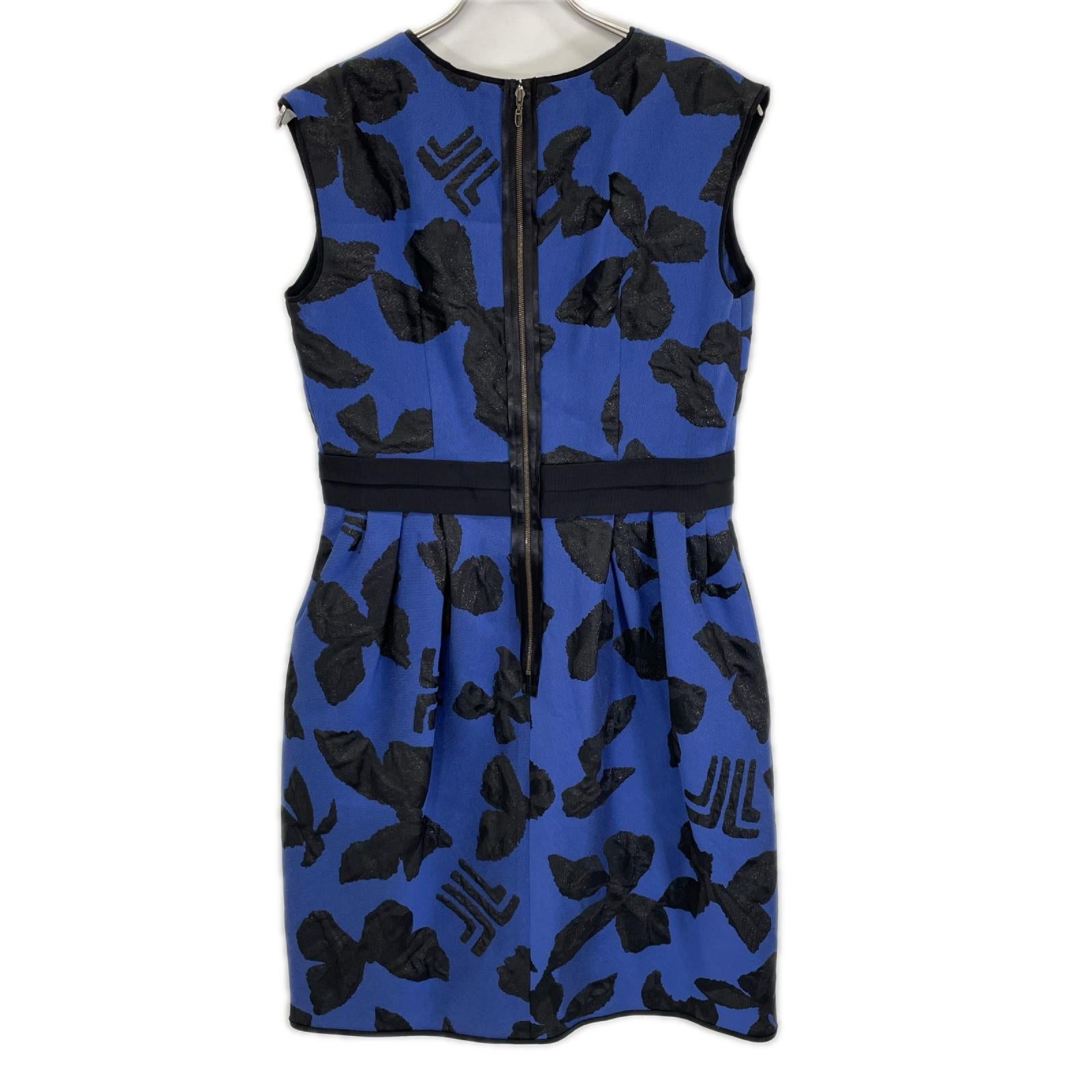 LANVIN COLLECTION ランバンコレクション 2925320 ブルー ジャカードミディ丈ワンピースノースリーブワンピース ワンピース