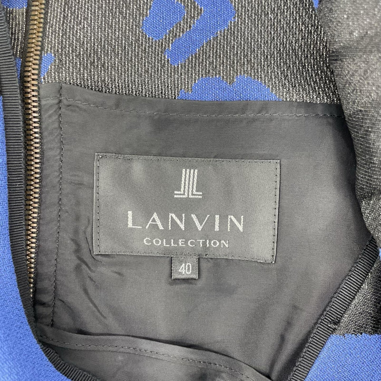 LANVIN COLLECTION ランバンコレクション 2925320 ブルー ジャカードミディ丈ワンピースノースリーブワンピース ワンピース