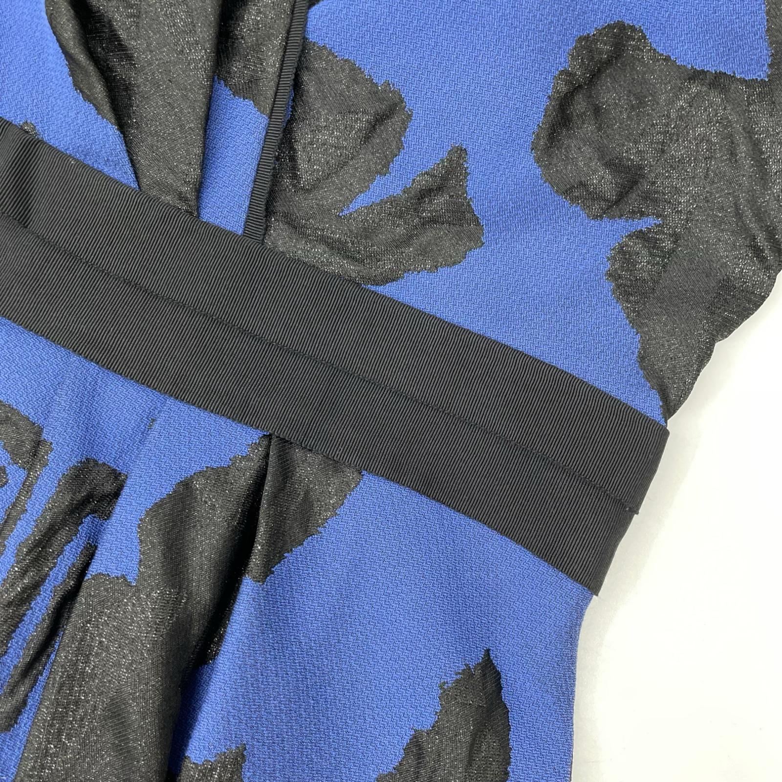 LANVIN COLLECTION ランバンコレクション 2925320 ブルー ジャカードミディ丈ワンピースノースリーブワンピース ワンピース