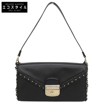 Longchamp ロンシャン マドモワゼル 花びらモチーフ レザー ハンドバッグ レディース 黒 ブラック 1118698 ハンドバッグ