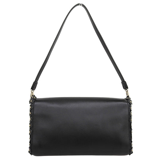 Longchamp ロンシャン マドモワゼル 花びらモチーフ レザー ハンドバッグ レディース 黒 ブラック 1118698 ハンドバッグ