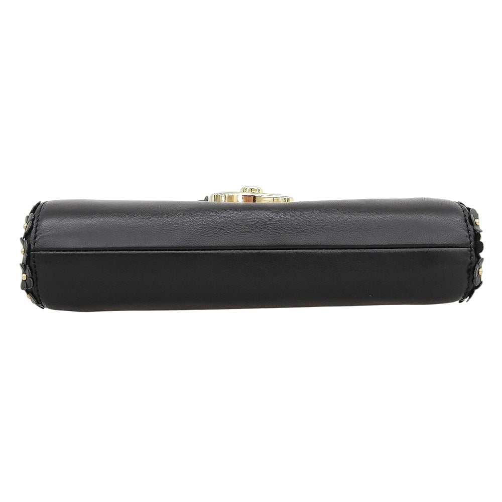 Longchamp ロンシャン マドモワゼル 花びらモチーフ レザー ハンドバッグ レディース 黒 ブラック 1118698 ハンドバッグ