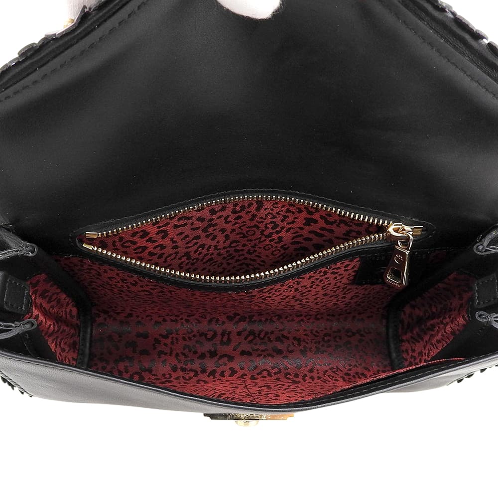 Longchamp ロンシャン マドモワゼル 花びらモチーフ レザー ハンドバッグ レディース 黒 ブラック 1118698 ハンドバッグ