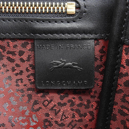 Longchamp ロンシャン マドモワゼル 花びらモチーフ レザー ハンドバッグ レディース 黒 ブラック 1118698 ハンドバッグ