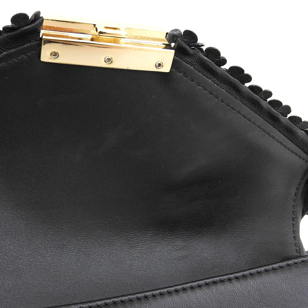 Longchamp ロンシャン マドモワゼル 花びらモチーフ レザー ハンドバッグ レディース 黒 ブラック 1118698 ハンドバッグ
