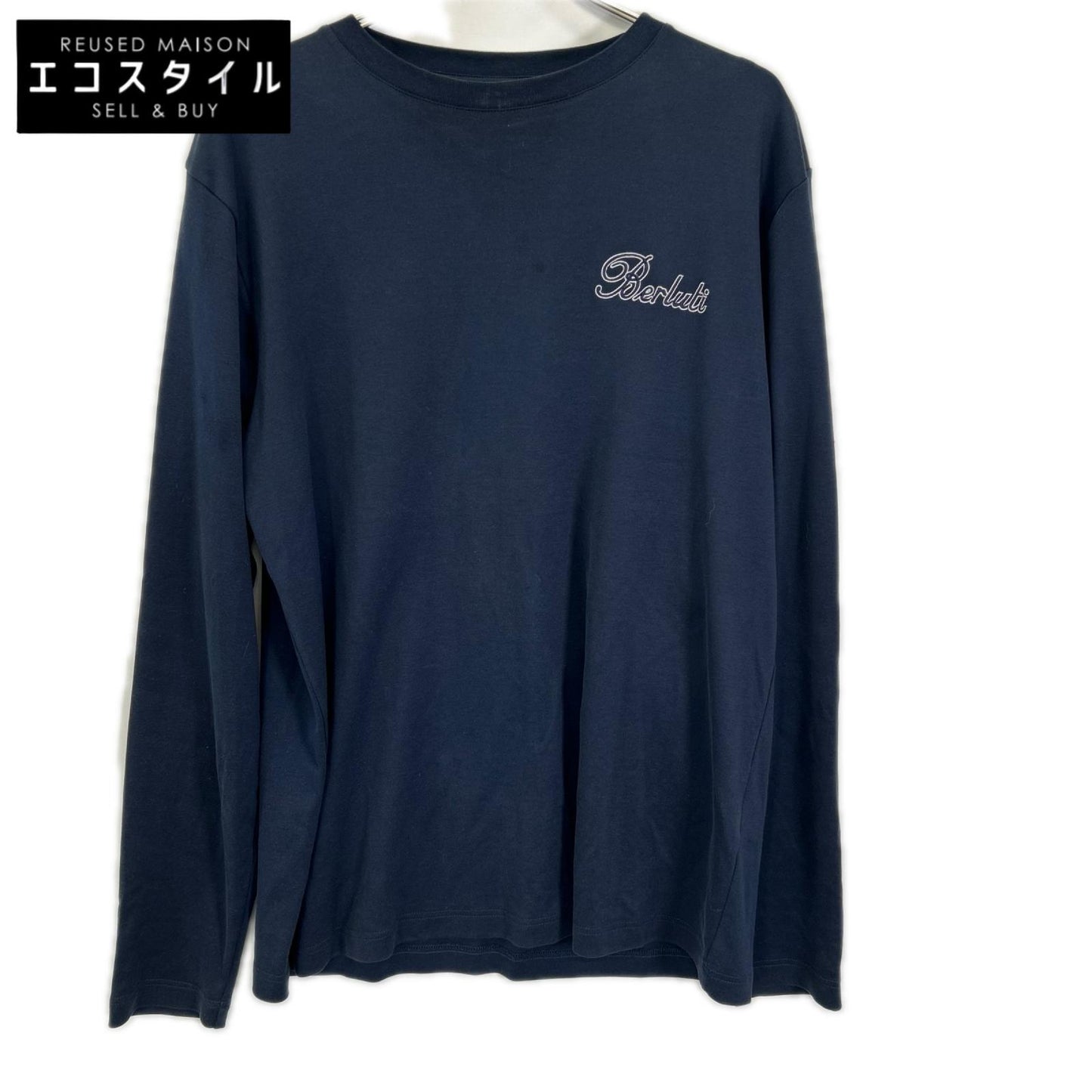 berluti ベルルッティ R26JRL103JAEK ネイビー スモールロゴ刺繍 ロングスリーブTシャツ トップス