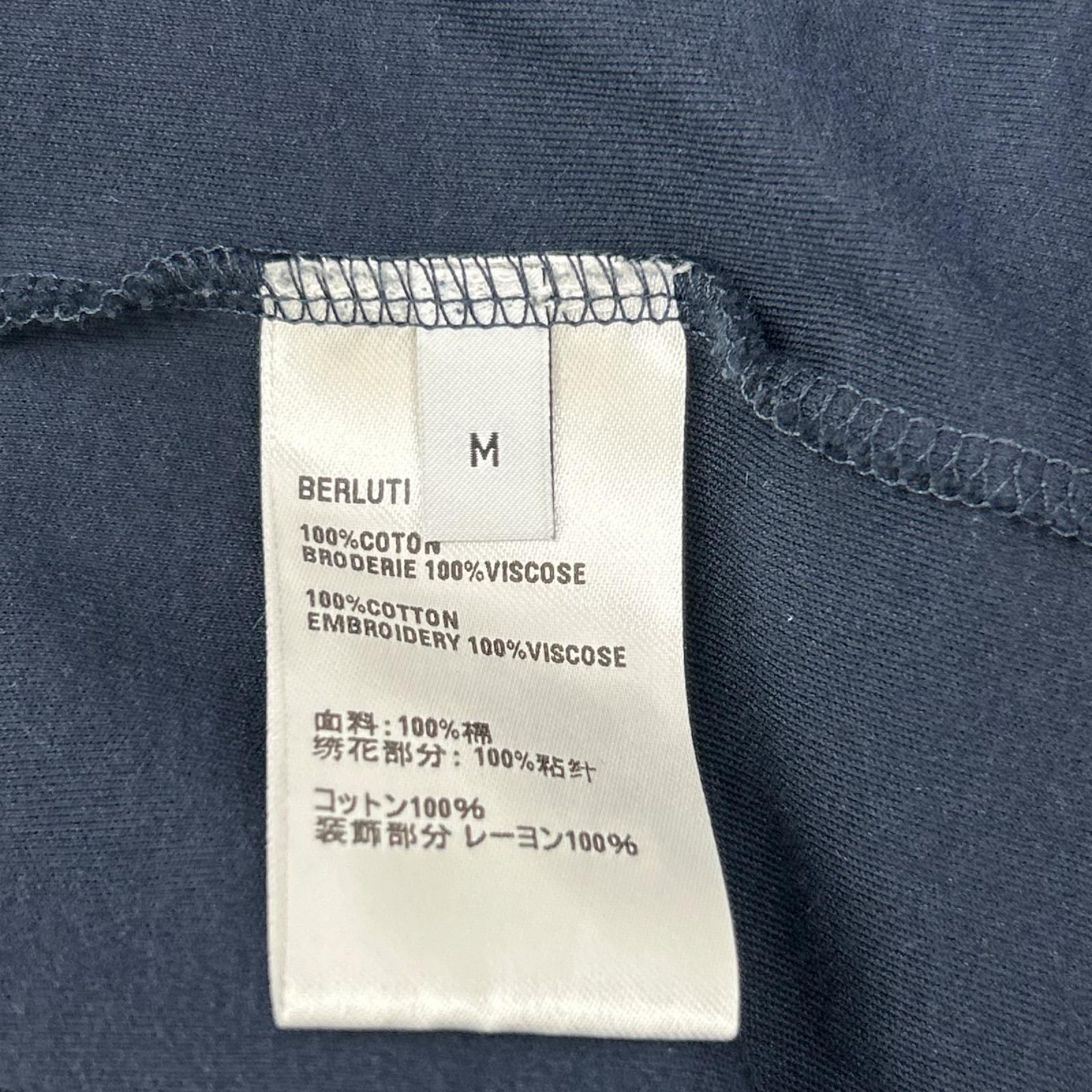 berluti ベルルッティ R26JRL103JAEK ネイビー スモールロゴ刺繍 ロングスリーブTシャツ トップス