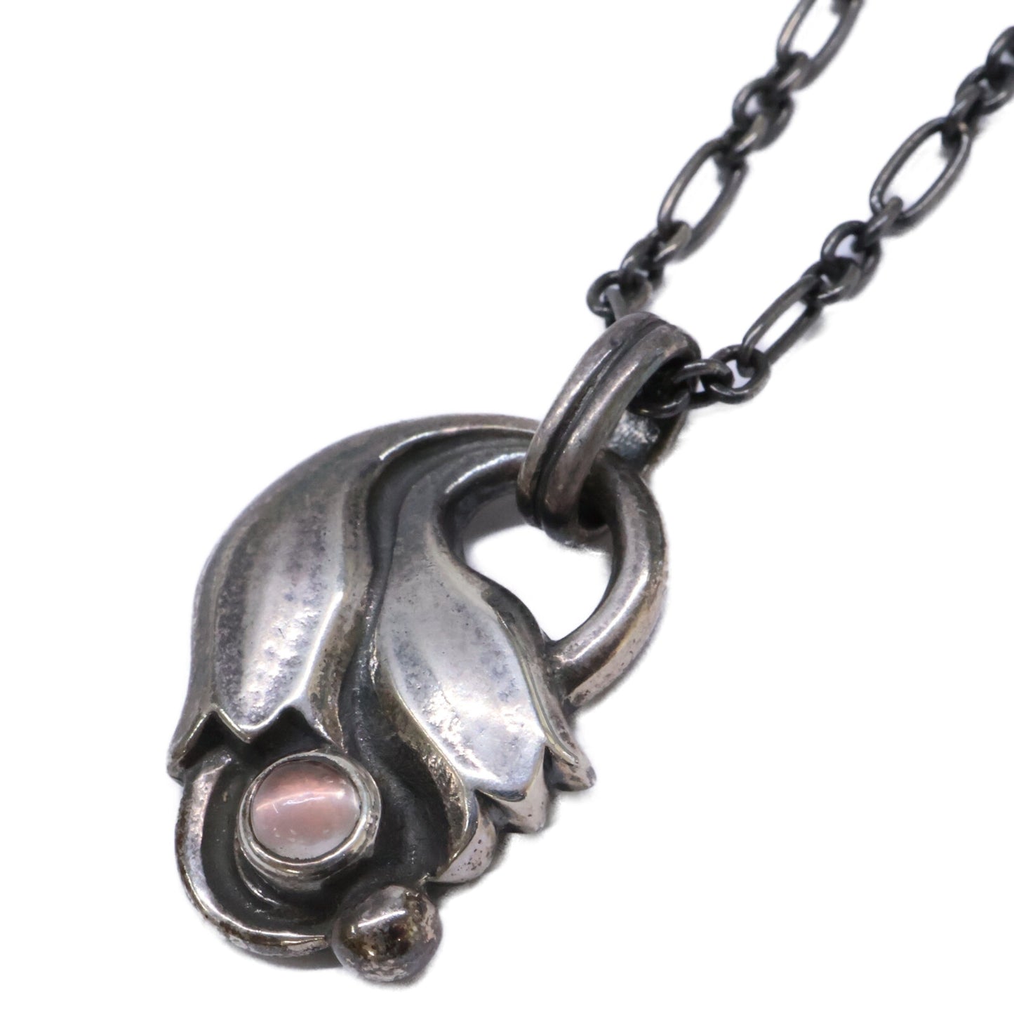 GEORG JENSEN ジョージジェンセン 925S 1999 ローズクオーツ イヤーペンダント ネックレス