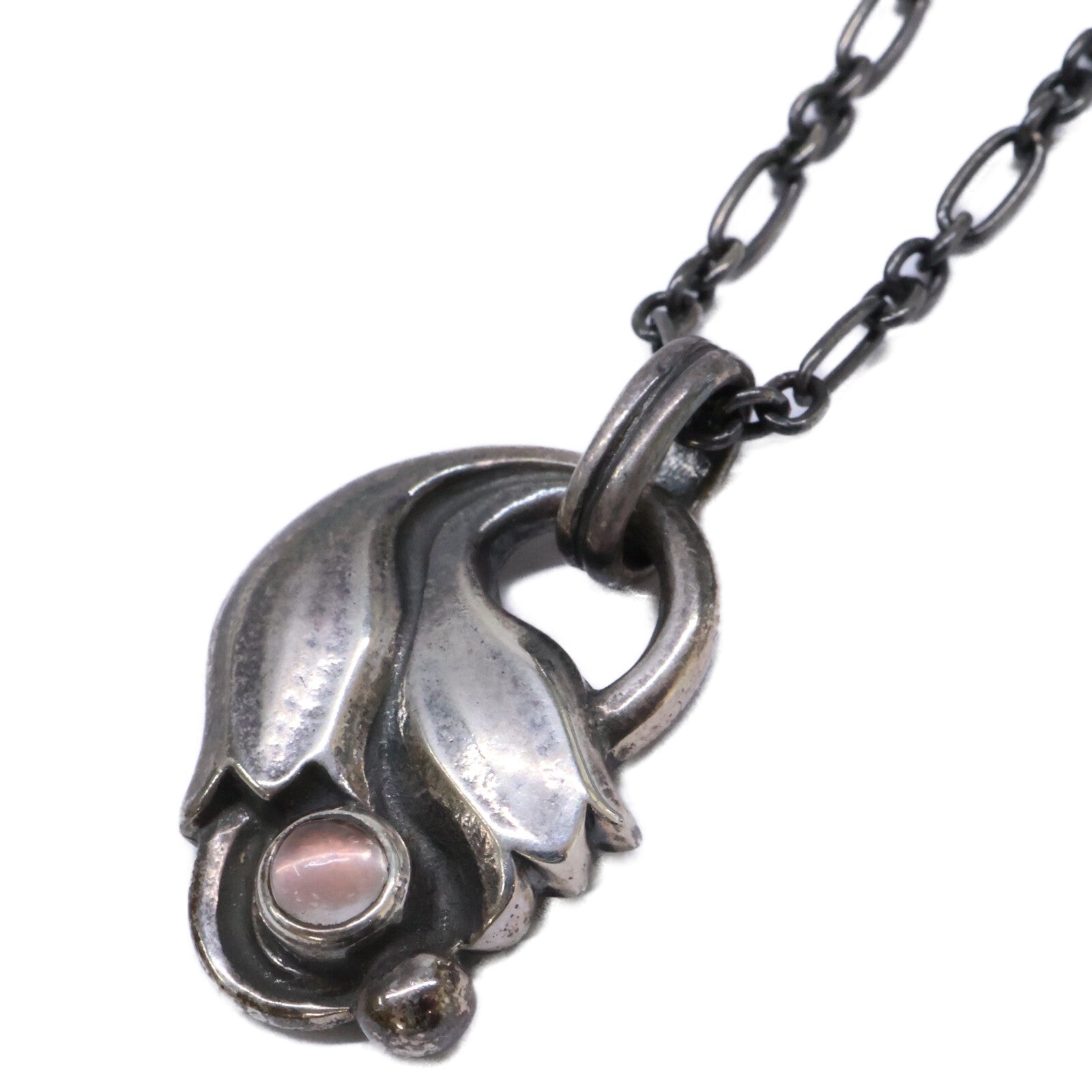 GEORG JENSEN ジョージジェンセン 925S 1999 ローズクオーツ イヤーペンダント ネックレス