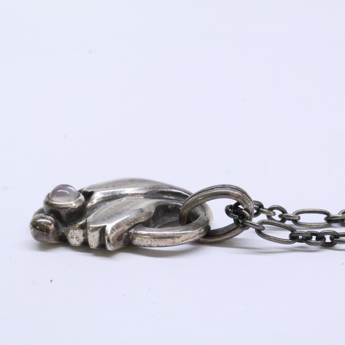 GEORG JENSEN ジョージジェンセン 925S 1999 ローズクオーツ イヤーペンダント ネックレス