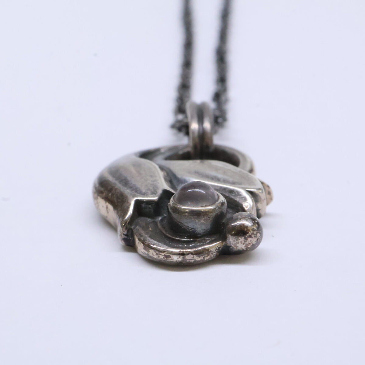 GEORG JENSEN ジョージジェンセン 925S 1999 ローズクオーツ イヤーペンダント ネックレス