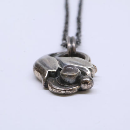 GEORG JENSEN ジョージジェンセン 925S 1999 ローズクオーツ イヤーペンダント ネックレス