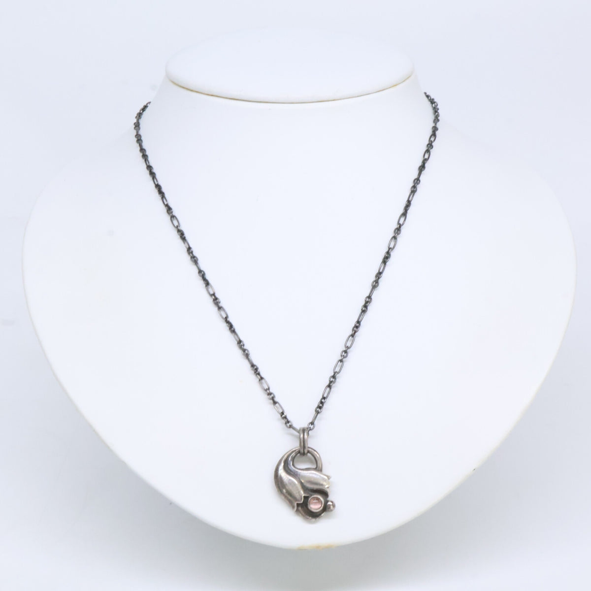 GEORG JENSEN ジョージジェンセン 925S 1999 ローズクオーツ イヤーペンダント ネックレス