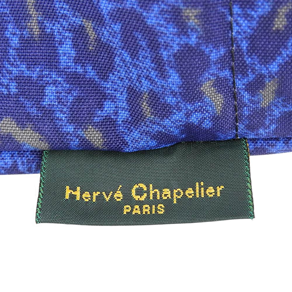 Herve Chapelier エルベシャプリエ レオパード柄 舟形 トートバッグ レディース ブルー トートバッグ