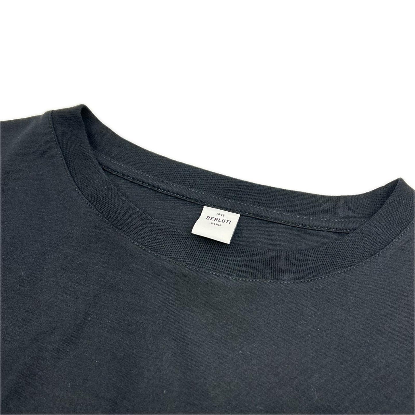 berluti ベルルッティ R23JRS84JAEK 黒 ロゴ刺繍Tシャツ トップス
