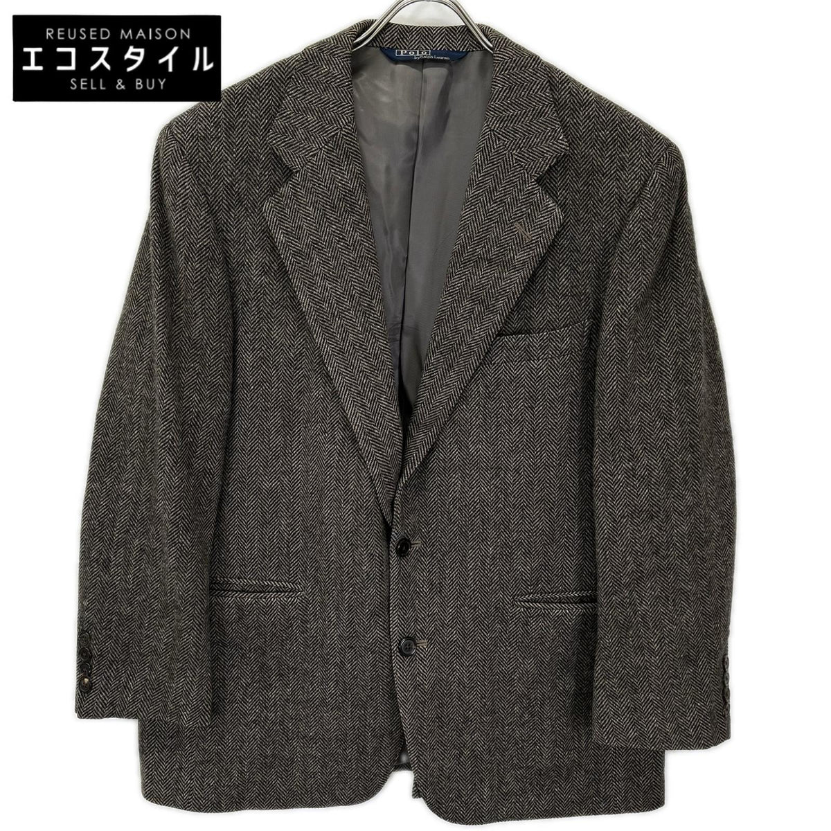 POLObyRalphLauren ポロラルフローレン ブラウン ウール ハウンドトゥース 2B ジャケット ジャケット