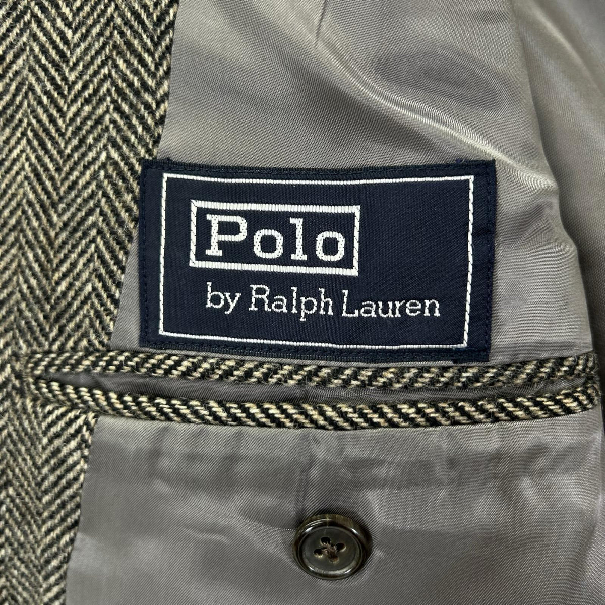 POLObyRalphLauren ポロラルフローレン ブラウン ウール ハウンドトゥース 2B ジャケット ジャケット