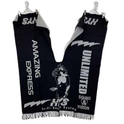 HYSTERIC GLAMOUR ヒステリックグラマー 02203QC02996 ブラック ロゴ ポンチョ ストール