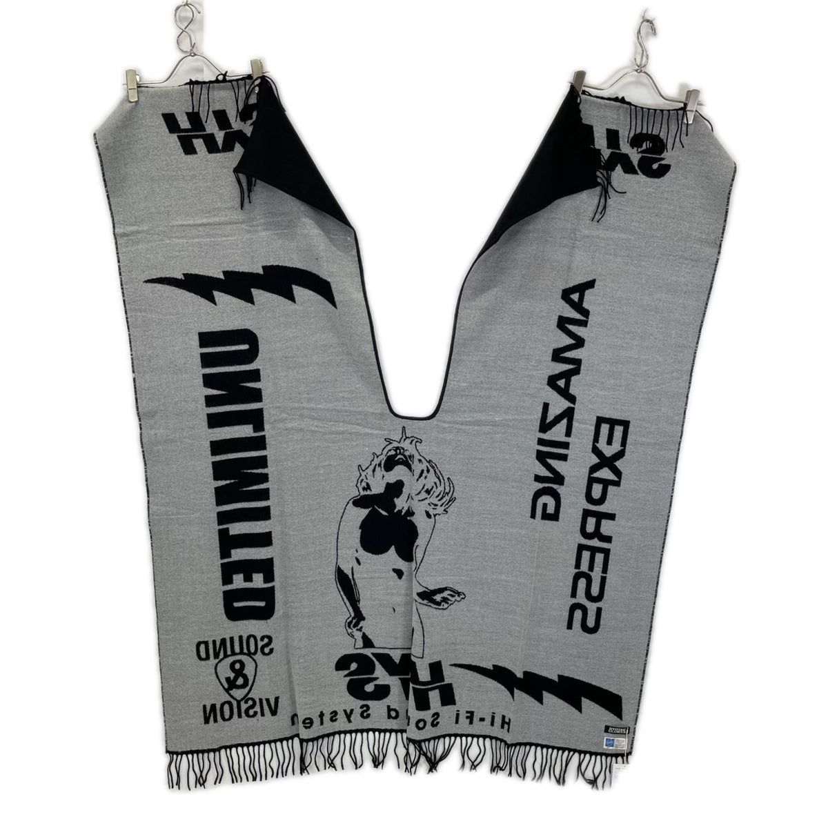 HYSTERIC GLAMOUR ヒステリックグラマー 02203QC02996 ブラック ロゴ ポンチョ ストール