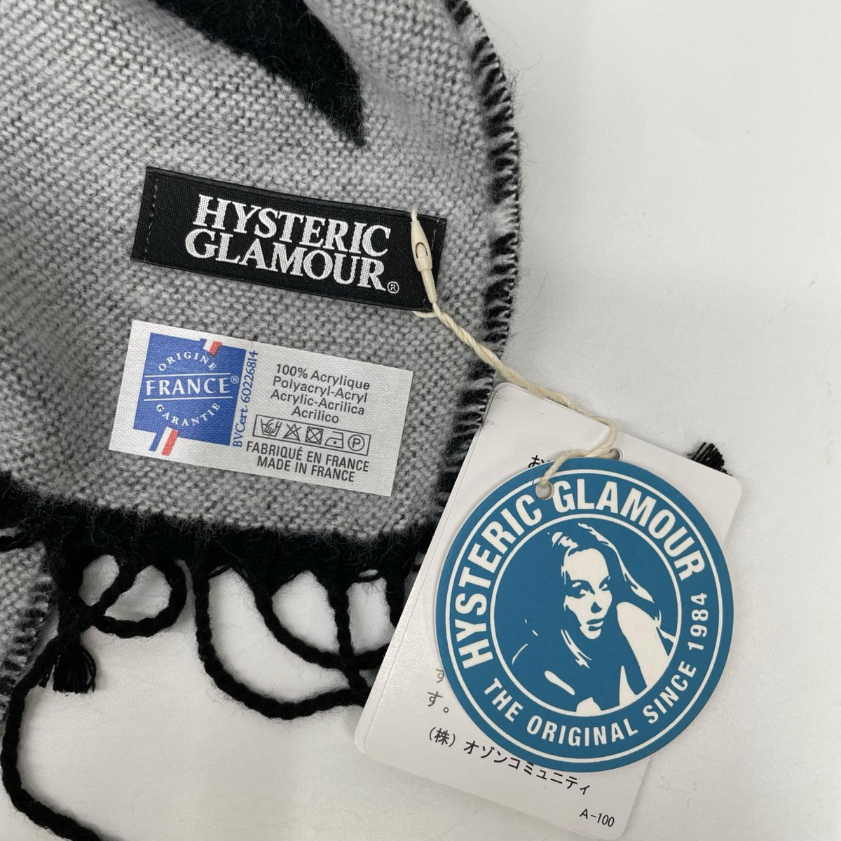 HYSTERIC GLAMOUR ヒステリックグラマー 02203QC02996 ブラック ロゴ ポンチョ ストール