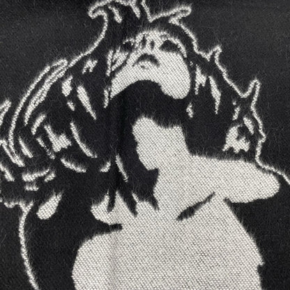 HYSTERIC GLAMOUR ヒステリックグラマー 02203QC02996 ブラック ロゴ ポンチョ ストール