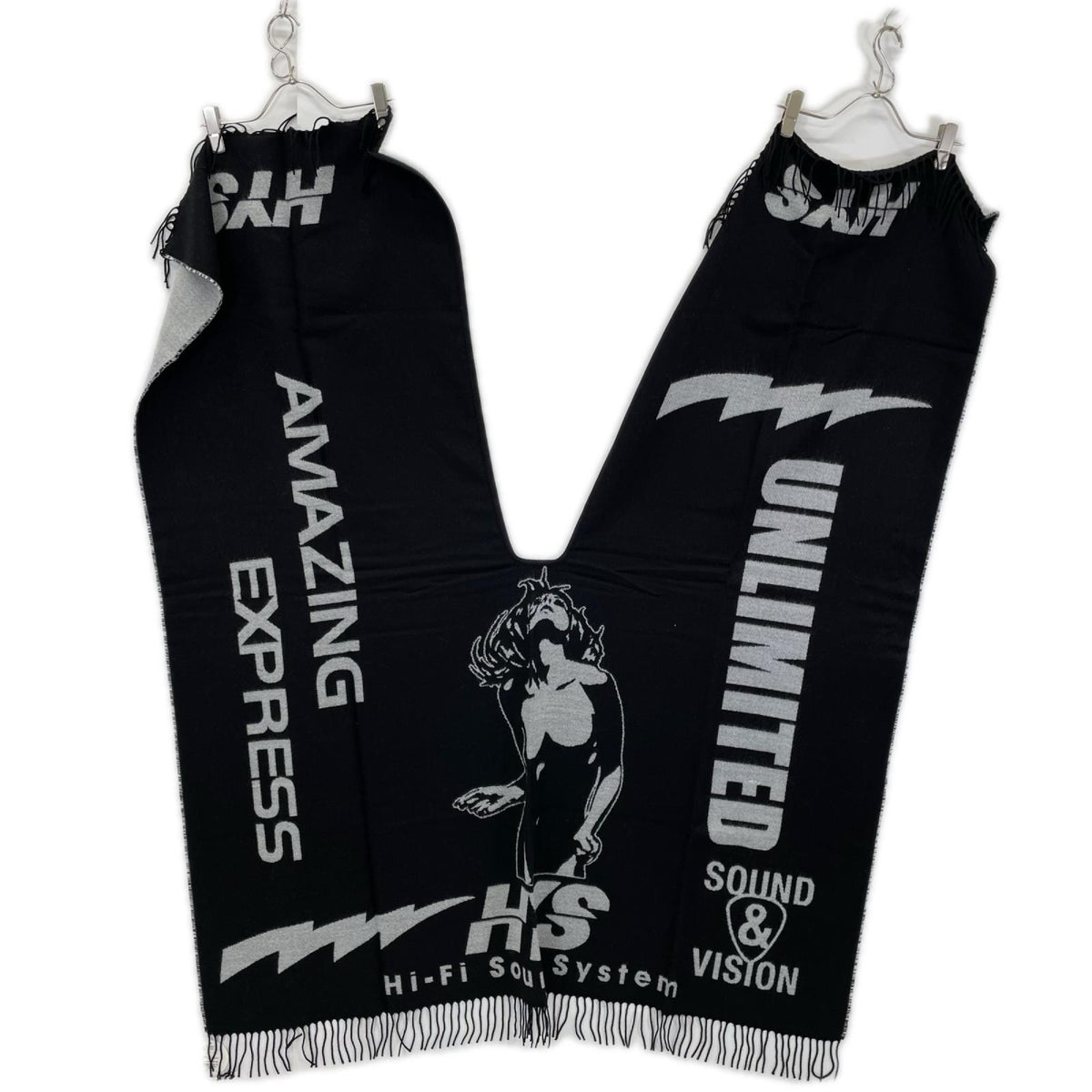HYSTERIC GLAMOUR ヒステリックグラマー 02203QC02996 ブラック ロゴ ポンチョ ストール