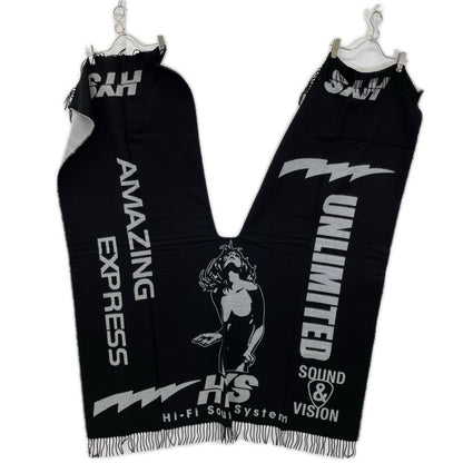 HYSTERIC GLAMOUR ヒステリックグラマー 02203QC02996 ブラック ロゴ ポンチョ ストール