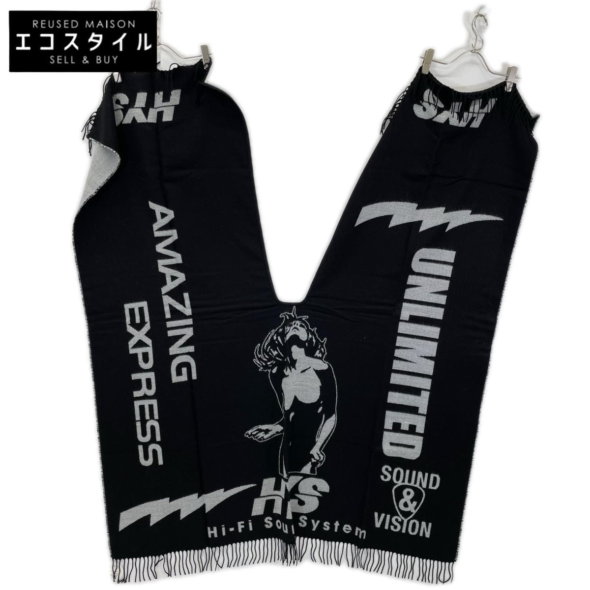 HYSTERIC GLAMOUR ヒステリックグラマー 02203QC02996 ブラック ロゴ ポンチョ ストール