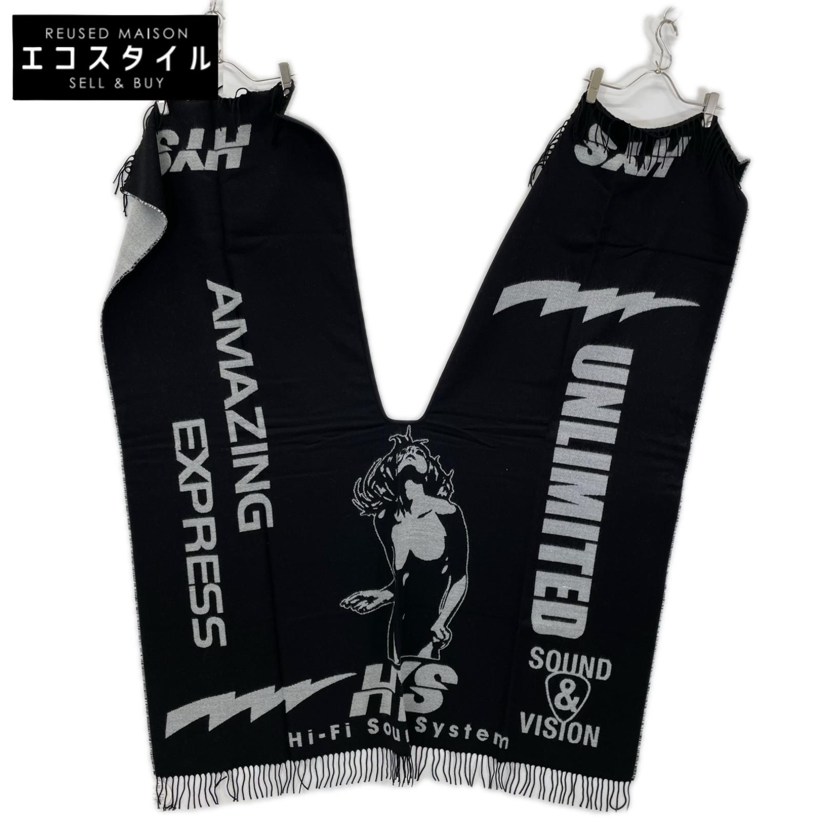 HYSTERIC GLAMOUR ヒステリックグラマー 02203QC02996 ブラック ロゴ ポンチョ ストール